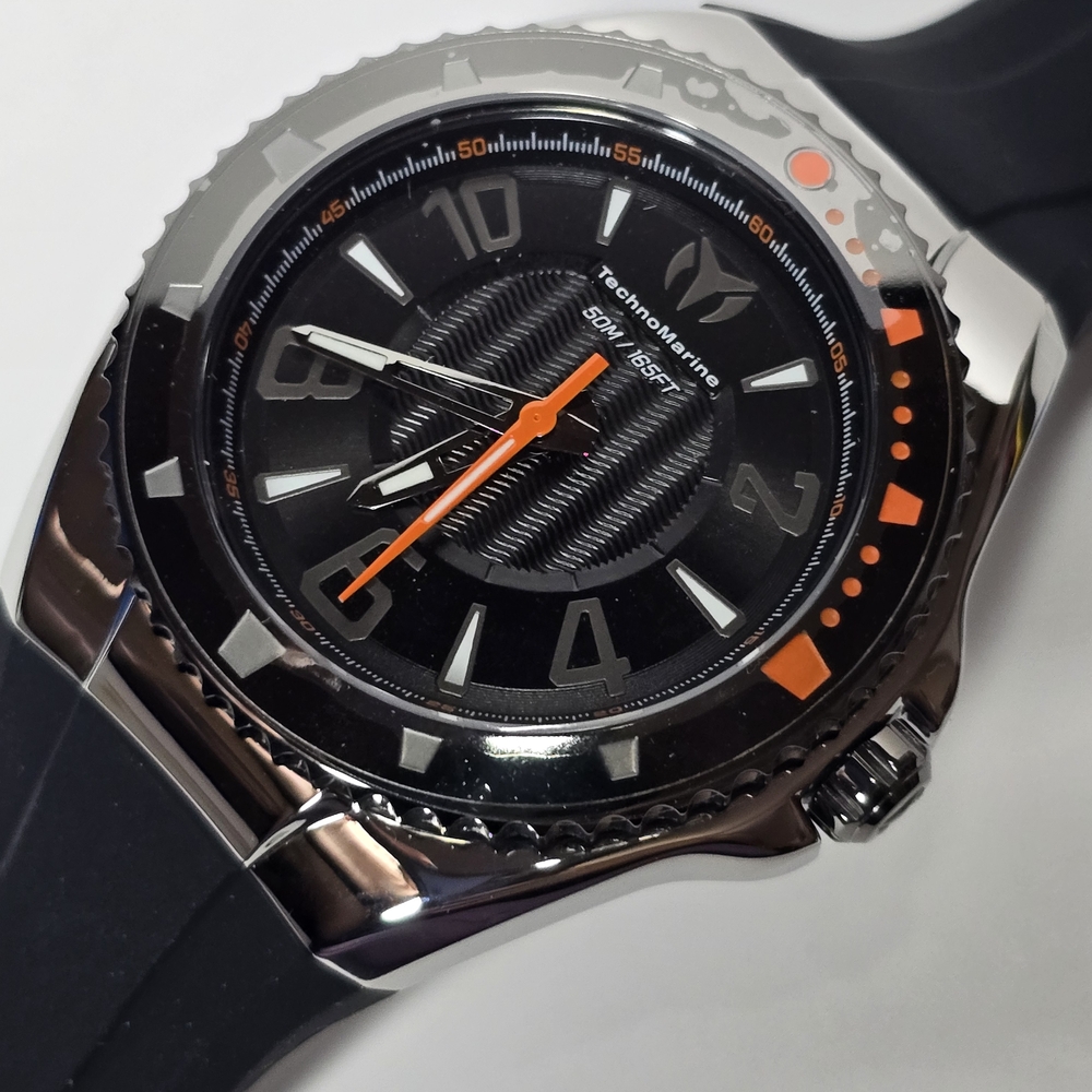 TechnoMarine Lusso Mare Men's Watch - 44mm, Black, Orange (TM-225022) - Picture 2 of 12